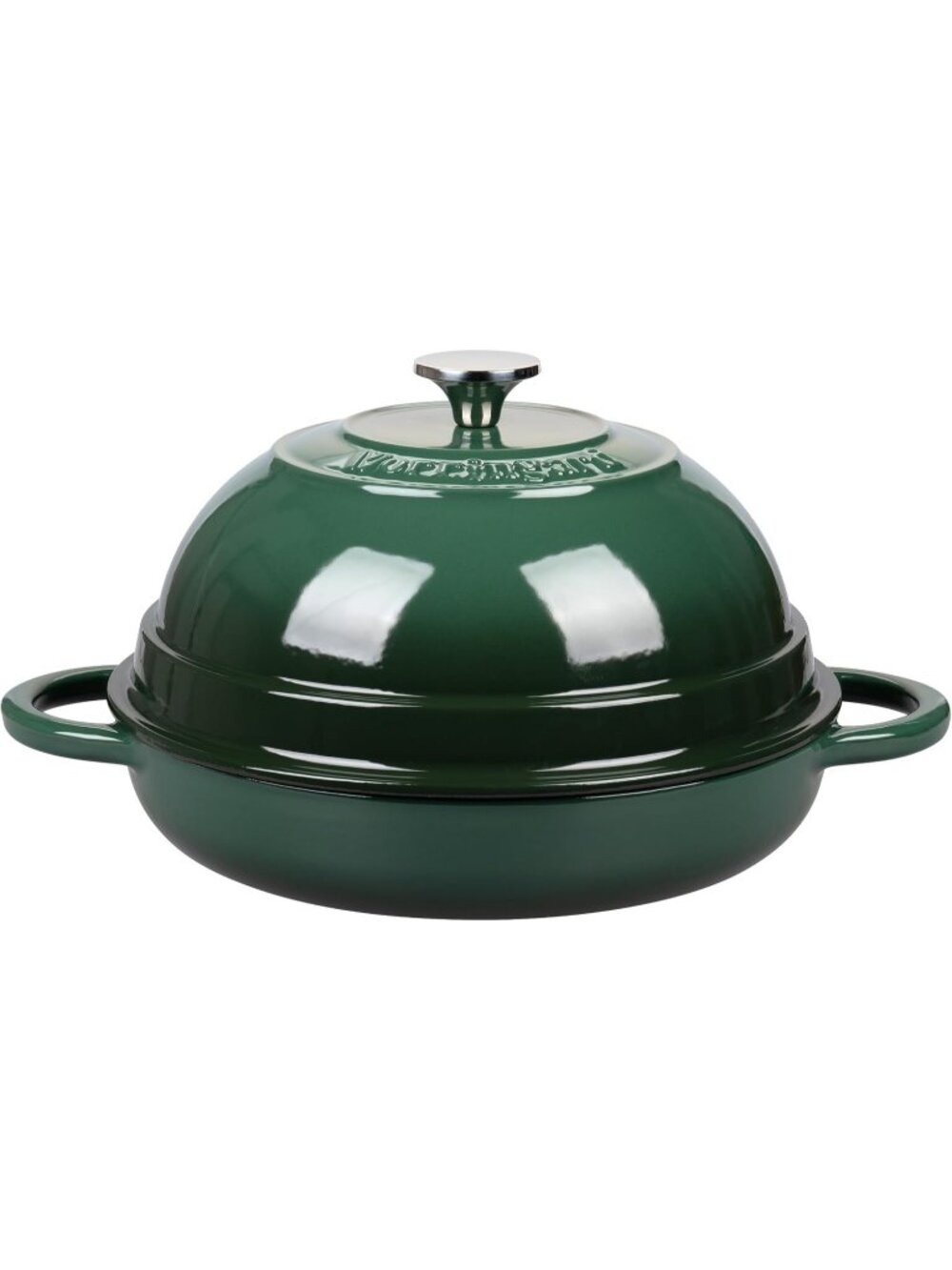 6 Qt Dark Green Cast Iron Enameled Dutch Oven Pot with Lid for Bread Baking Pan